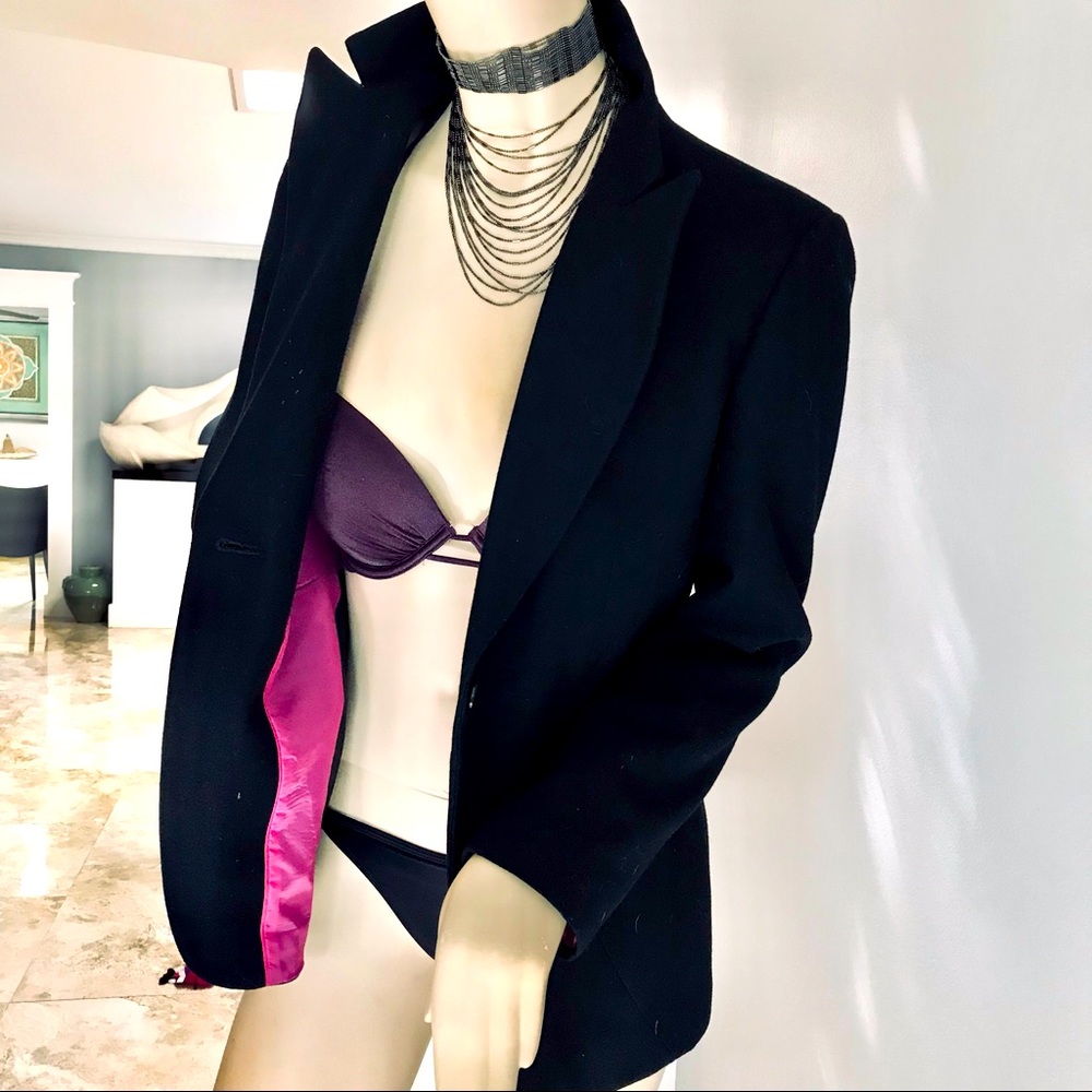 HARVE BERNARD BLACK WOOL BLAZER